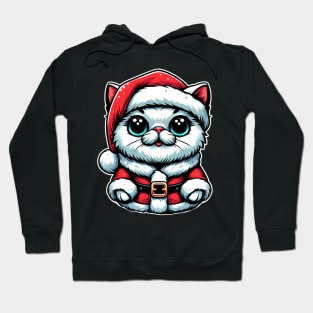 Cute Cat as Santa on Christmas Hoodie